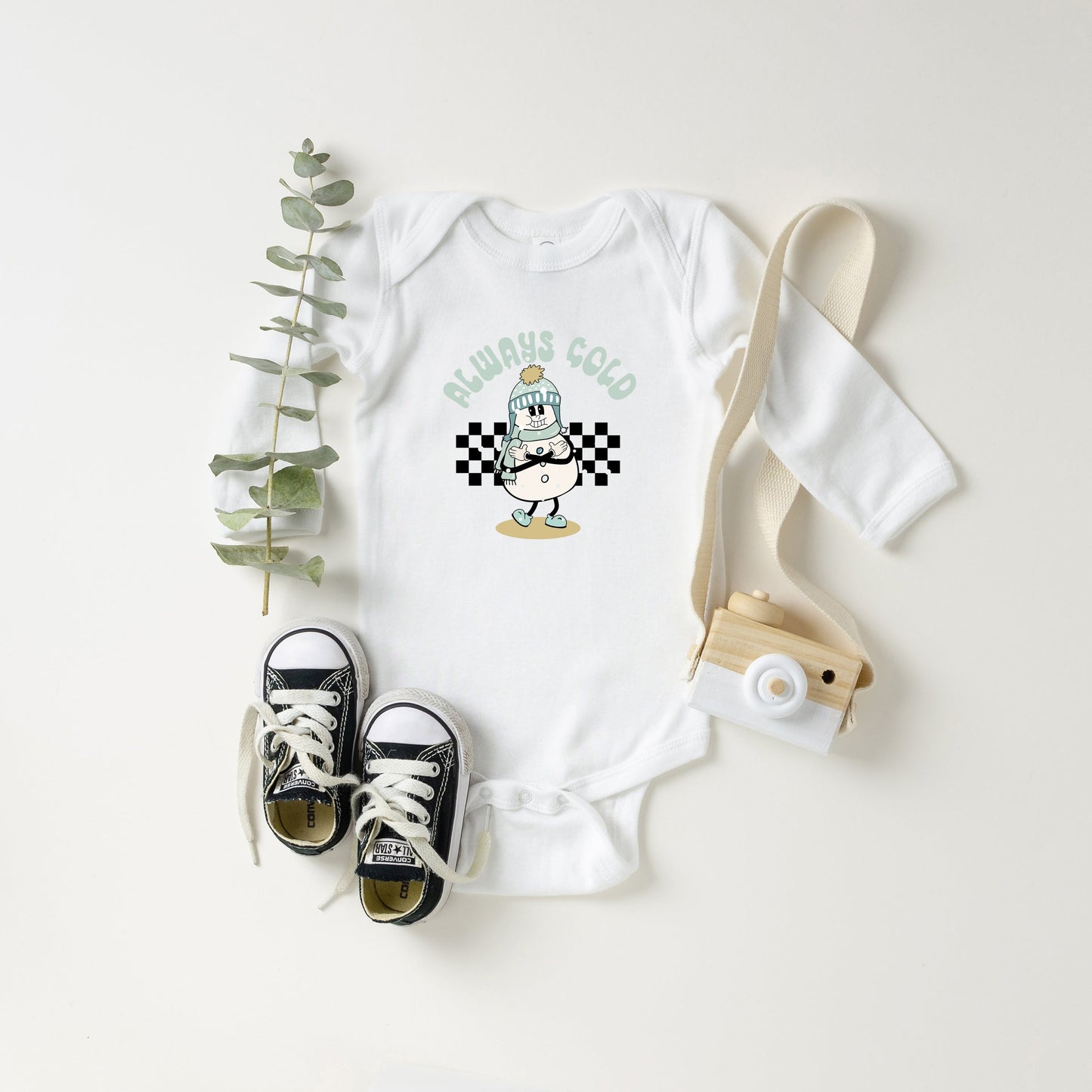 Always Cold Snowman | Baby Long Sleeve Onesie by The Juniper Shop