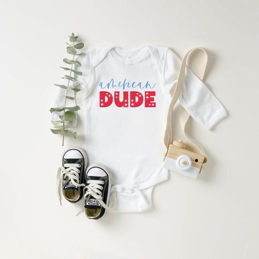 American Dude Pastel | Baby Long Sleeve Onesie by The Juniper Shop