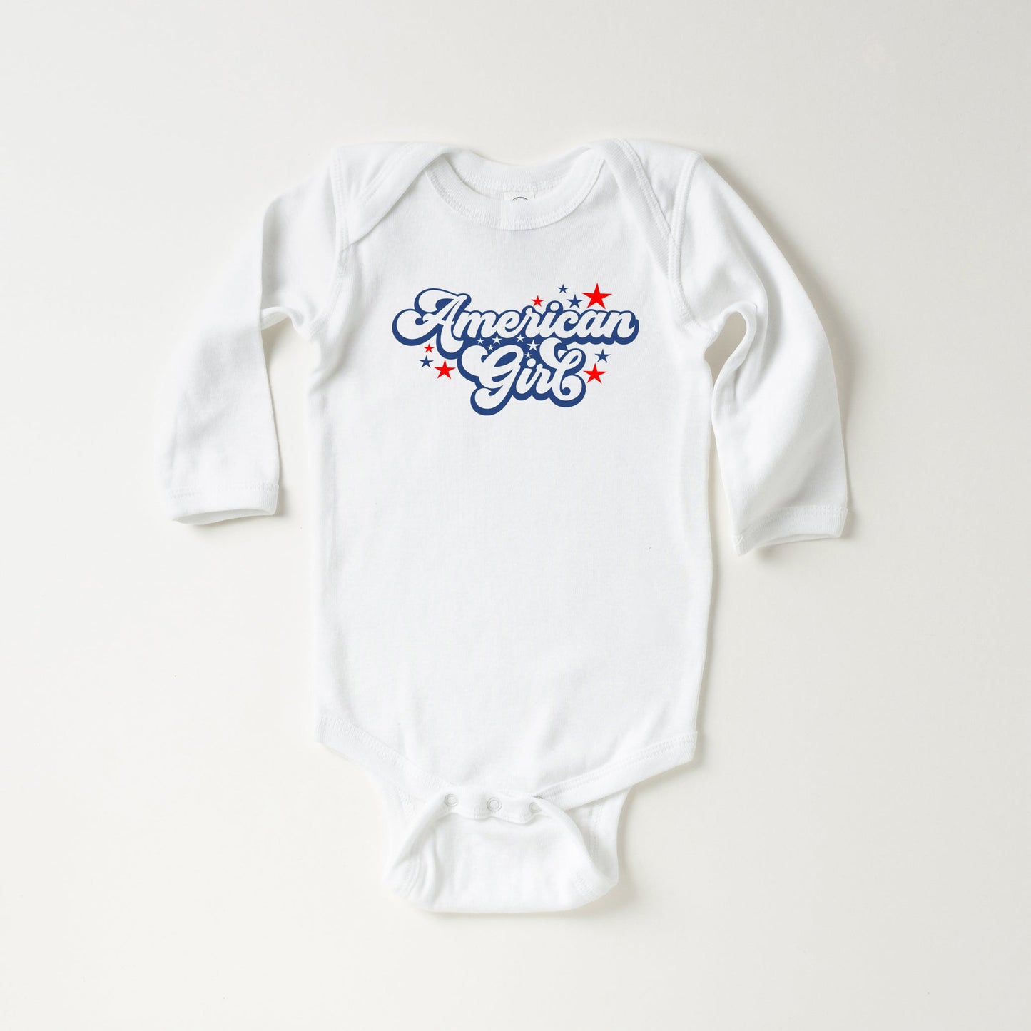 American Girl Retro Stars | Baby Long Sleeve Onesie by The Juniper Shop