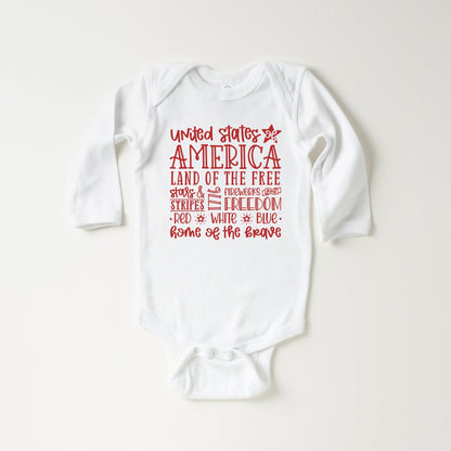 4th of July Subway | Baby Long Sleeve Onesie by The Juniper Shop