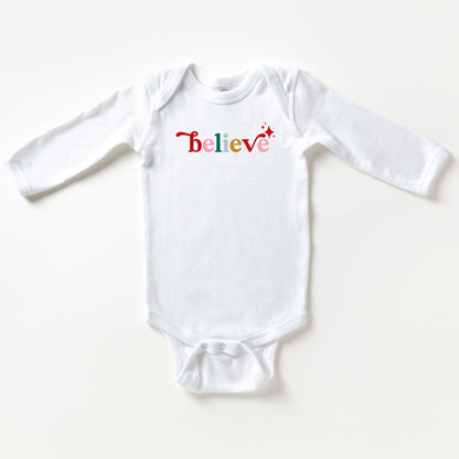 Believe Colorful | Baby Long Sleeve Onesie by The Juniper Shop