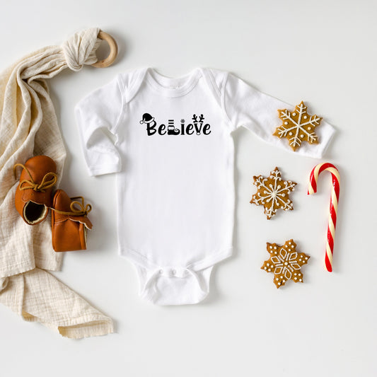 Believe Christmas | Baby Long Sleeve Onesie by The Juniper Shop