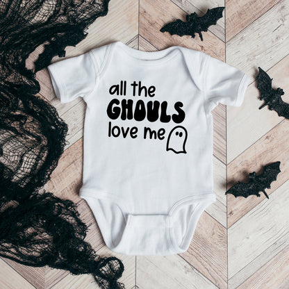 All The Ghouls Ghost | Baby Graphic Short Sleeve Onesie by The Juniper Shop