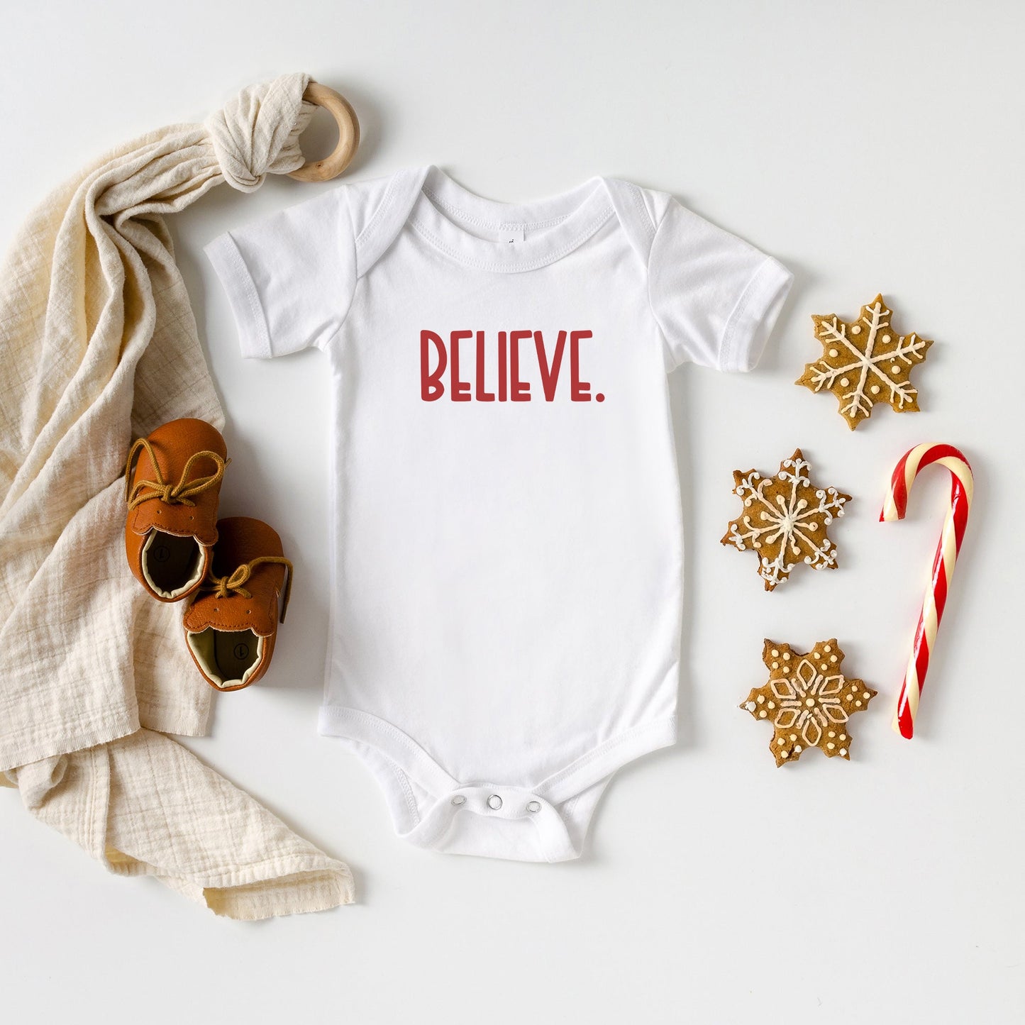 Believe Bold | Baby Graphic Short Sleeve Onesie by The Juniper Shop