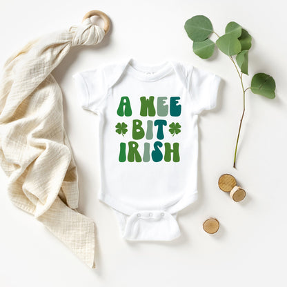 A Wee Bit Irish | Baby Graphic Short Sleeve Onesie by The Juniper Shop