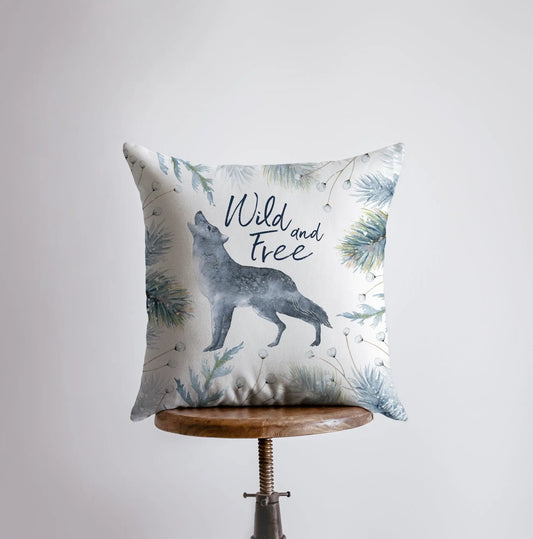 Wild and Free Wolf Pillow Cover | Wolf Decor | Throw Pillow | Animal Lover Gift | |Wilderness | Christmas tree | Christmas Gifts | Mom Gift by UniikPillows