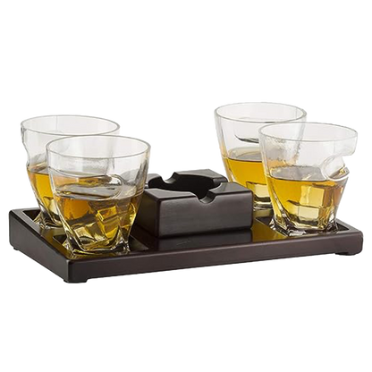 Cigar Whiskey Glasses and Ashtray Set