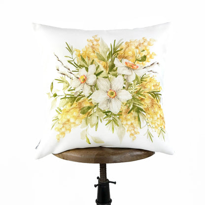 Yellow and White Flowers Spring | Spring Décor | Easter Decorative Pillows | Farmhouse Décor | Hand-Made Throw Pillows | UniikPillows by UniikPillows