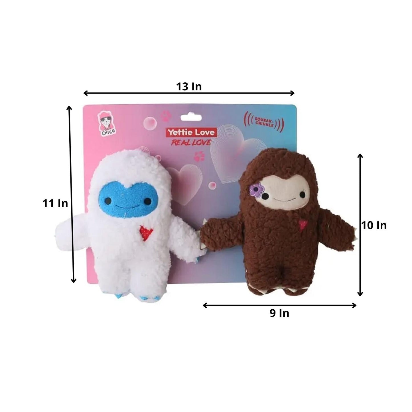 Squeaky Dual Yettie Snowman Plush Toy Pack