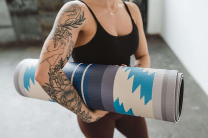 Yoga Mat | 6mm Thick | Blue | Non-Slip | Eco Friendly | Yune Yoga | Bear Creek Juniper - Yune Yoga