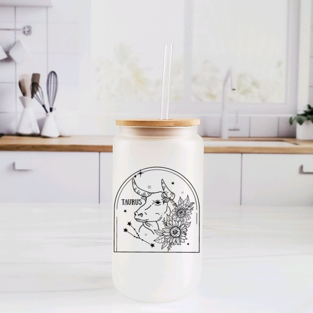 Zodiac Constellation Glass Cup – Elegant Astrology Drinkware