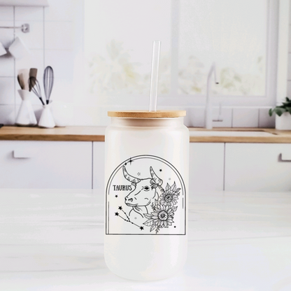 Zodiac Constellation Glass Cup – Elegant Astrology Drinkware