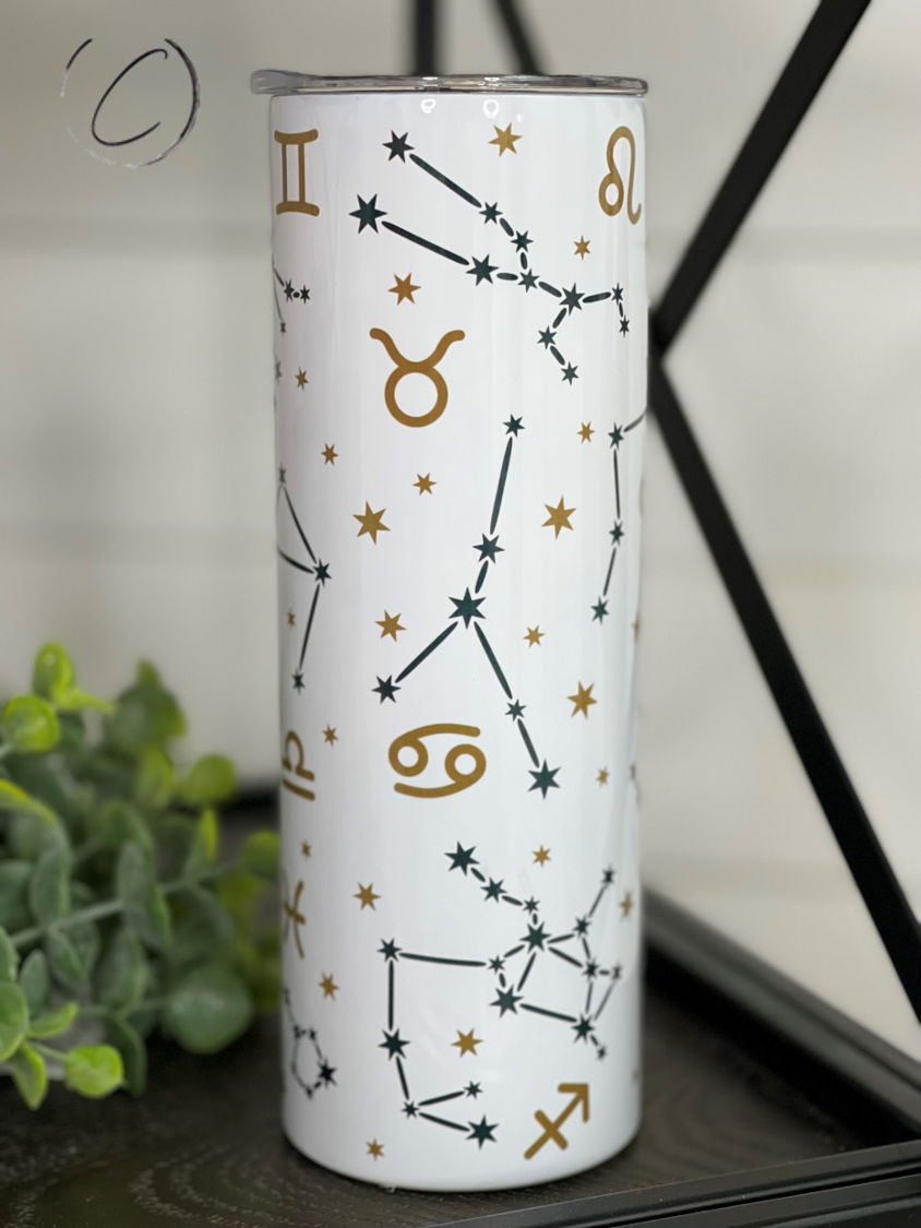Zodiac Skinny Tumbler 20oz – Astrology Stainless Steel Travel Cup