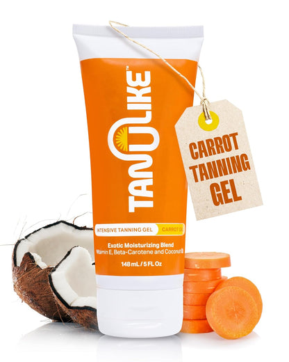 Exotic Carrot Tanning Gel Accelerator - Advanced Moisturizing Formula with Vitamin E, Beta-Carotene, and Coconut Oil - Luxurious Coconut Carrot Fragrance - No SPF - 148Ml/5 Fl Oz