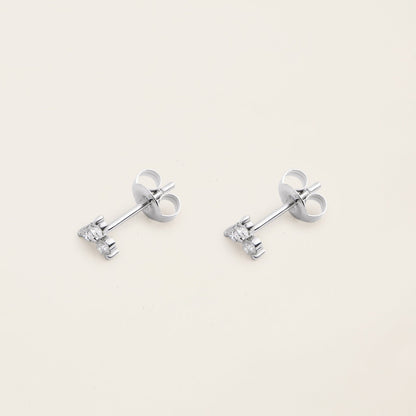 14k Solid Gold Diamond Triplet Studs by Italic