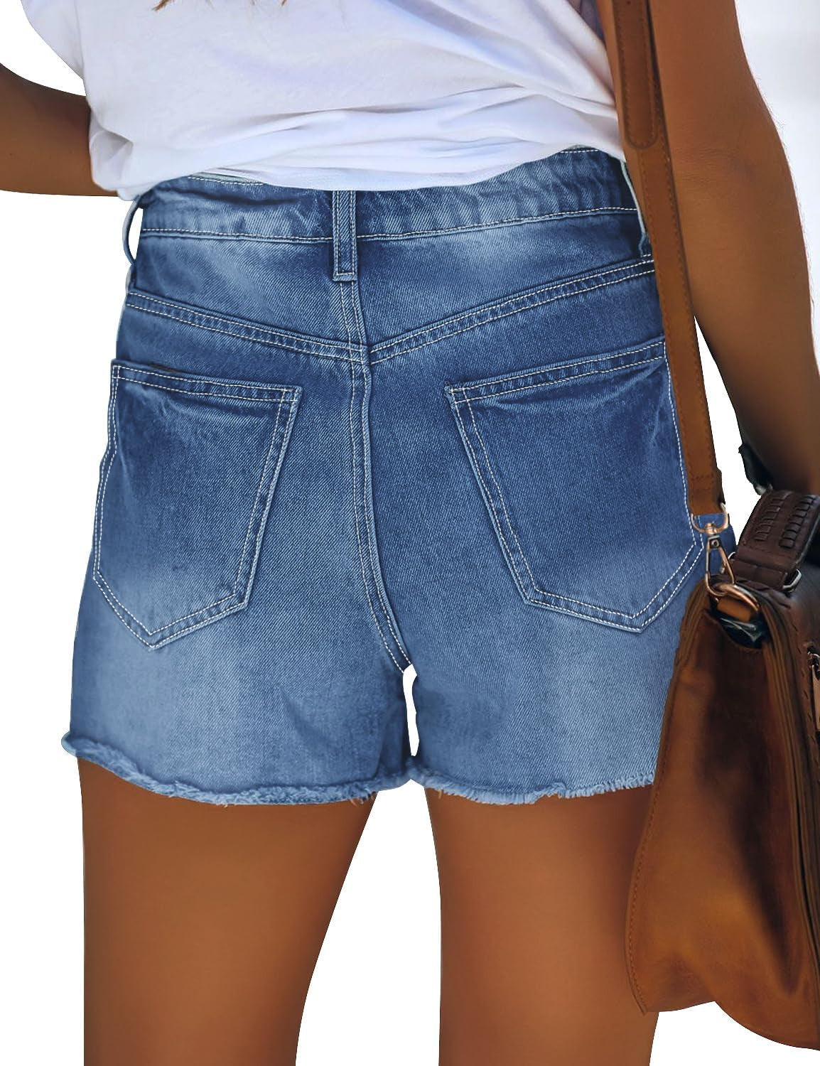 Women'S High Waisted Ripped Stretchy Denim Hot Short Summer Jean Shorts