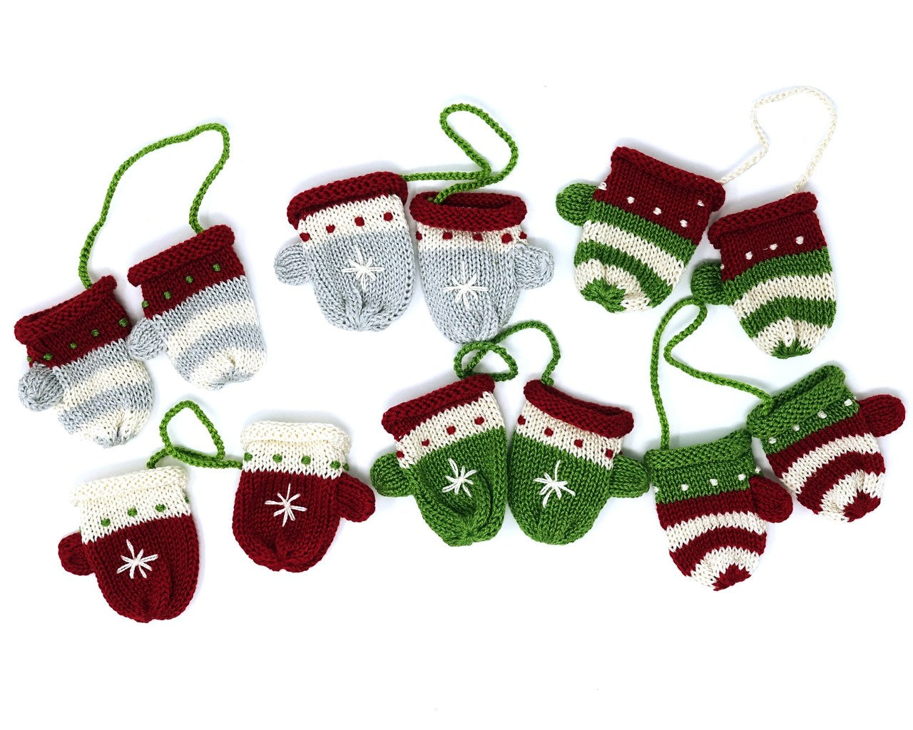 Pair of Mittens Ornaments- set of 6 by Melange Collection