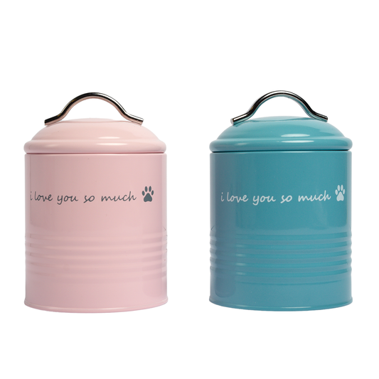 I Love You So Much Dog Treat Canister Set of 2