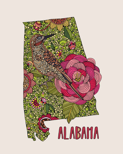 Alabama State Map by valentinaharper