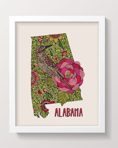 Alabama State Map by valentinaharper