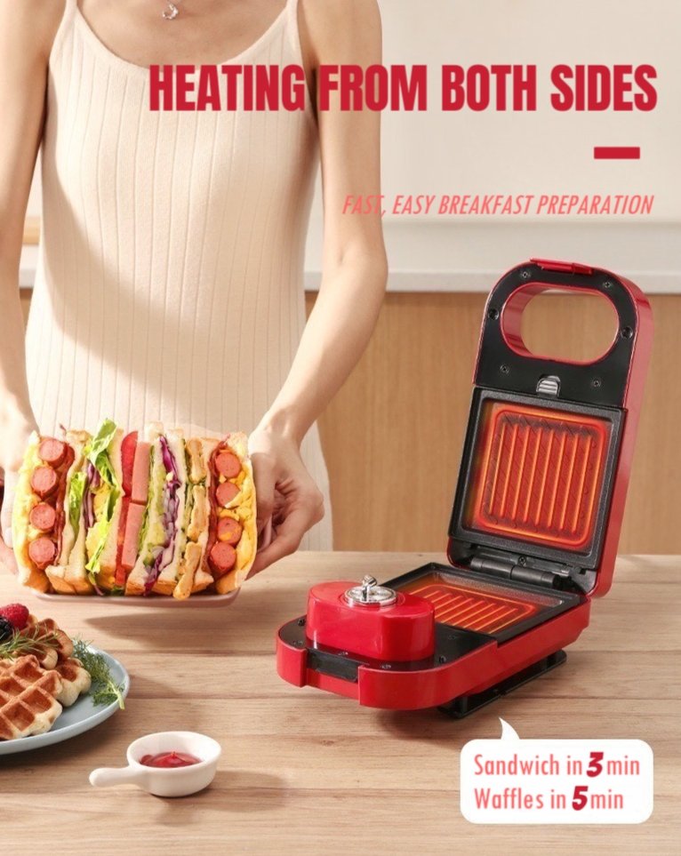 All-in-One Automatic Donut, Waffle & Sandwich Maker Machine by INSPECIAL HOME