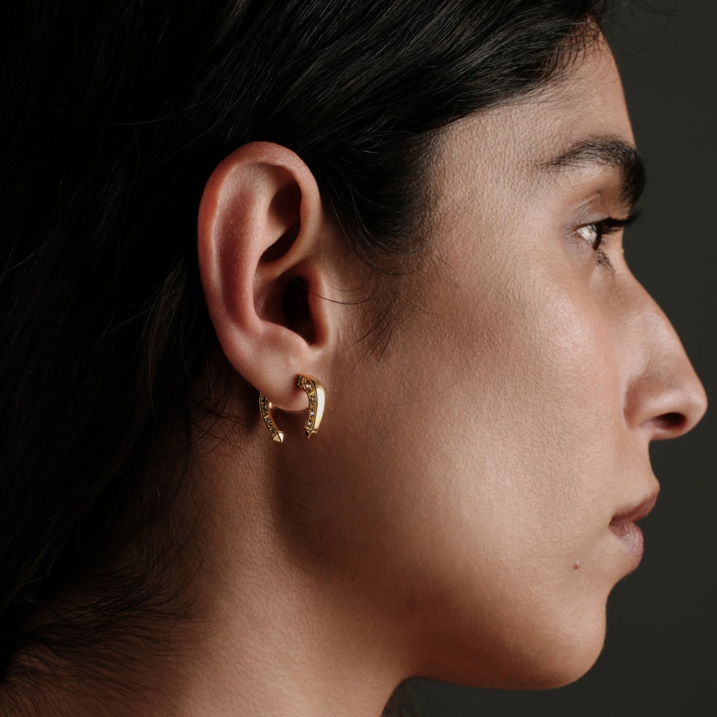 Sapphire Horseshoe Earring