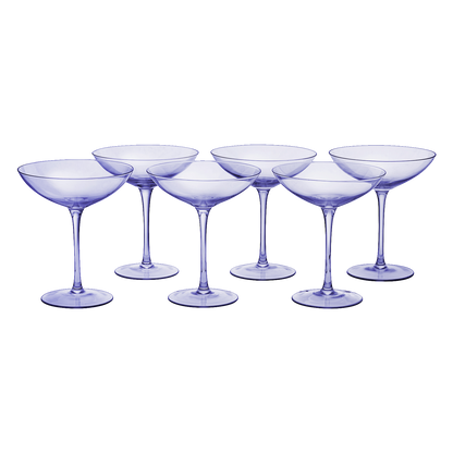 Lavender Champagne Coupes 12oz Set of 6