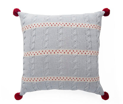 Grey Cable-Knit 14" Pillow by Melange Collection