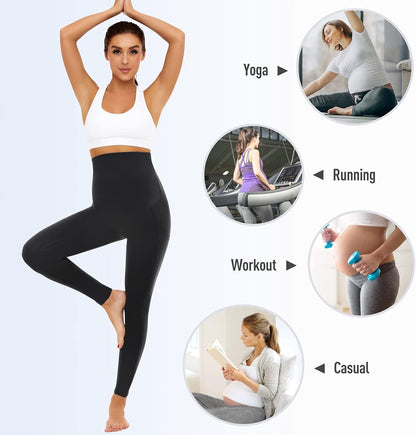 Maternity Leggings over the Belly Pregnancy Yoga Pants Soft Active Wear Workout Tights Pants Women