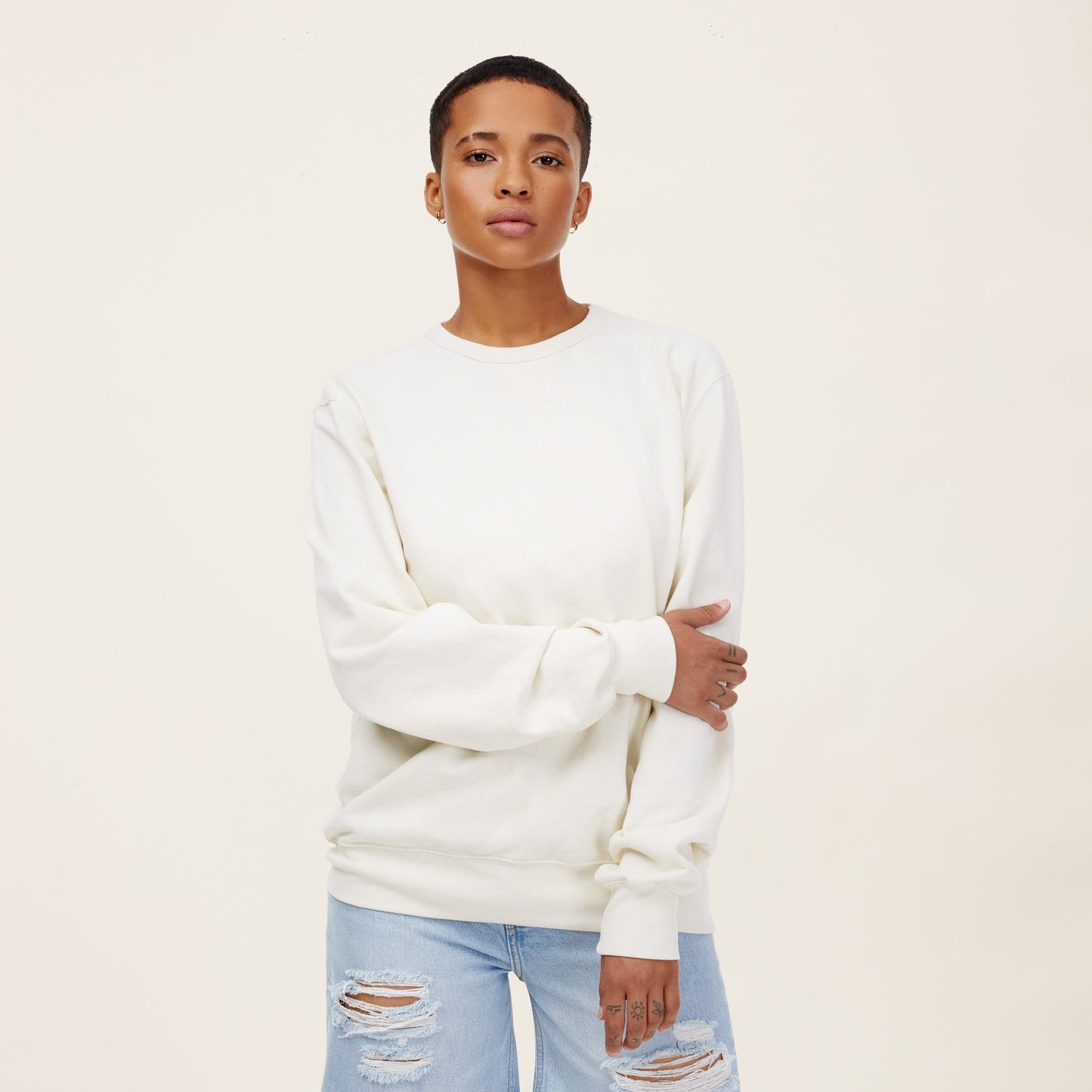 Unisex Cotton Terry Crewneck Sweatshirt by Italic