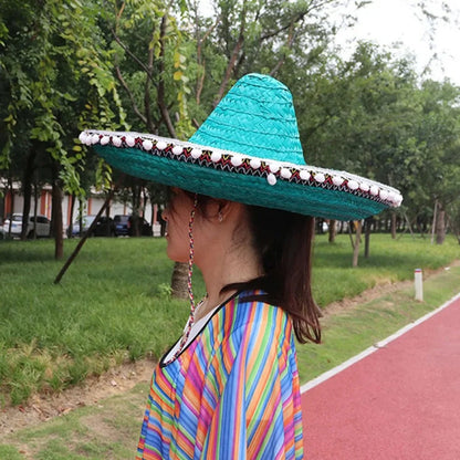Sombrero Mexican Party Hat Summer Party Halloween Sun Hat Colorful Wide Brim Decor Straw Hats Outdoor