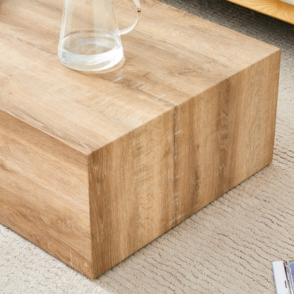 Elevate your living space with this modern MDF coffee table that showcases smooth, light wood color texture patterns. It is characterized by stylish design.39.3*23.6*12