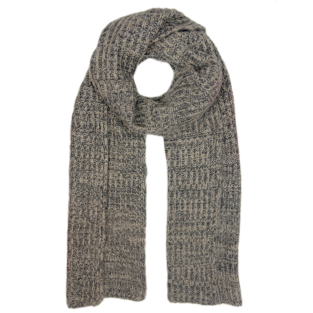 Marled Cocoa Knit Cashmere Scarf