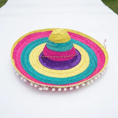Sombrero Mexican Party Hat Summer Party Halloween Sun Hat Colorful Wide Brim Decor Straw Hats Outdoor