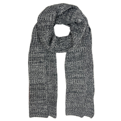 Marled Graphite Knit Cashmere Scarf