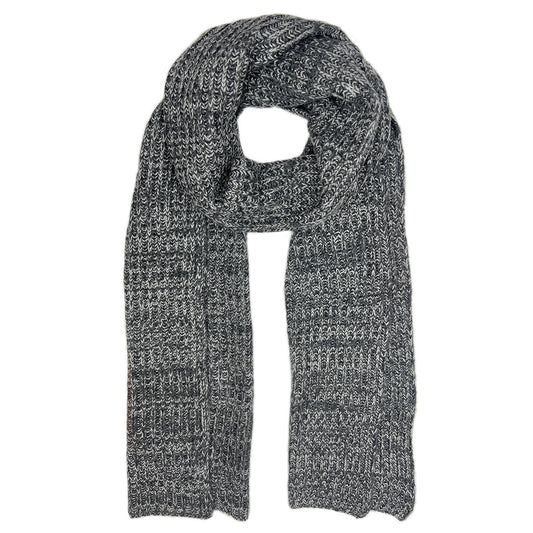 Marled Graphite Knit Cashmere Scarf