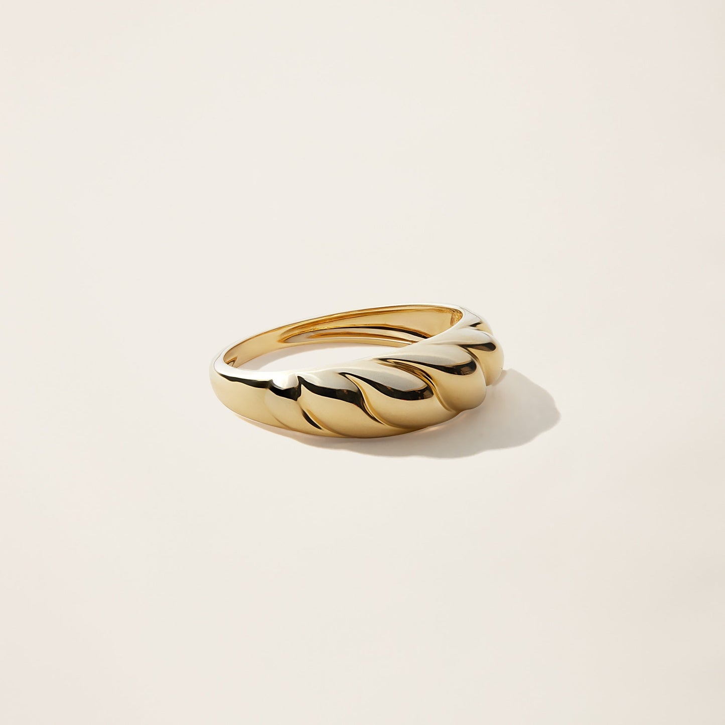 14k Solid Gold Croissant Ring by Italic