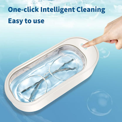 Jewelry Cleaning Ultrasonic Machine, 43Khz Ultrasonic Glasses & Eyeglass Cleaner, 440ML Capacity for Jewelry, Dentures, Shaver Heads - Fast & Deep Cleaning