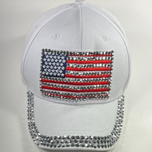 American Flag Rhinestone Hat