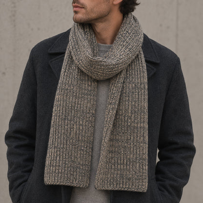 Marled Cocoa Knit Cashmere Scarf
