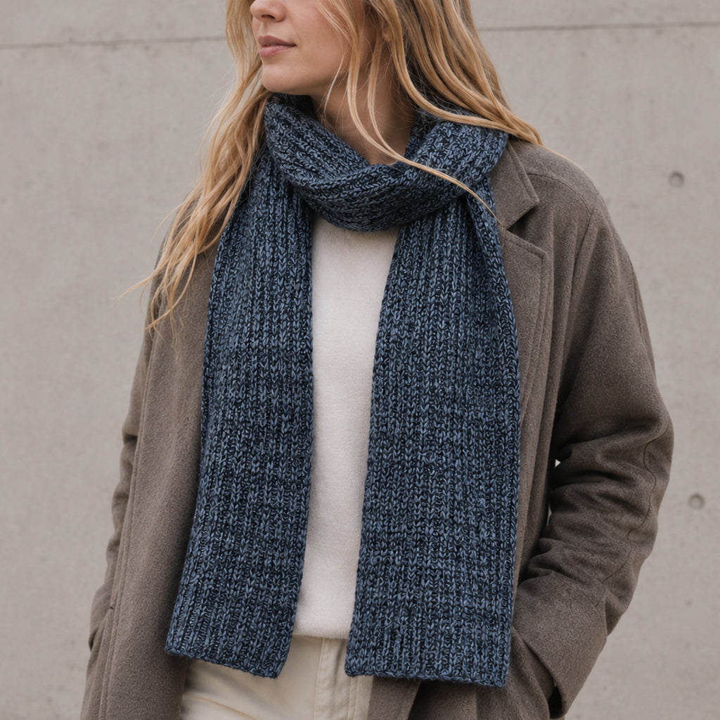 Marled Storm Knit Cashmere Scarf