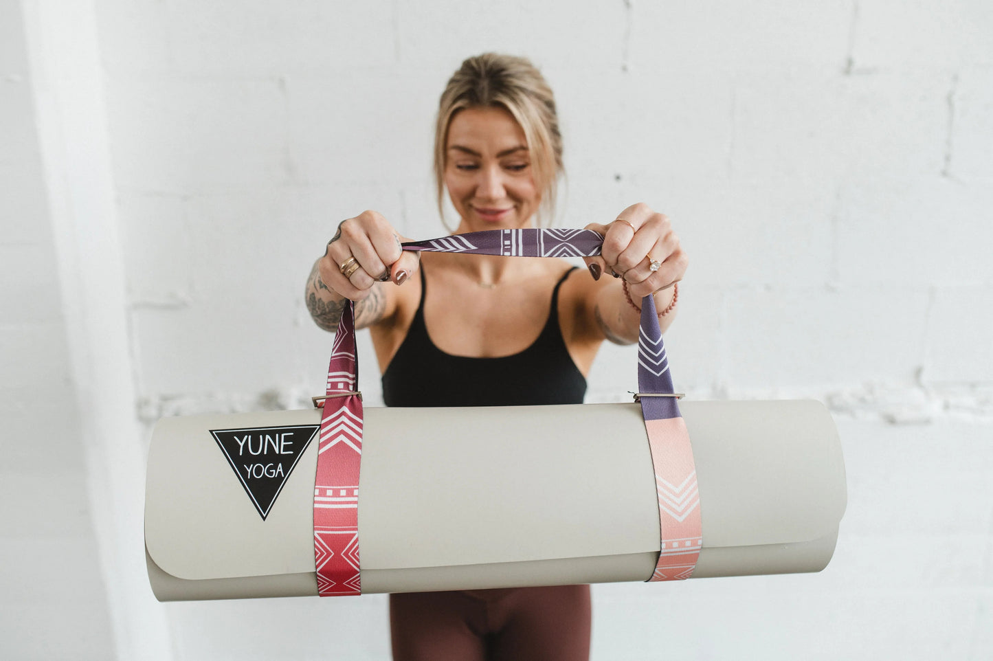 Yoga Strap | Stretching Strap | Metal Buckles | Pink | Yune Yoga | The Cassady - Yune Yoga