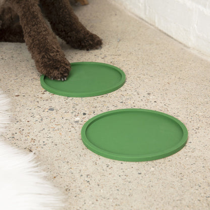 Forest Green Habit Circle Dog Placemat - Set of 2 by Waggo