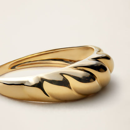 14k Solid Gold Croissant Ring by Italic