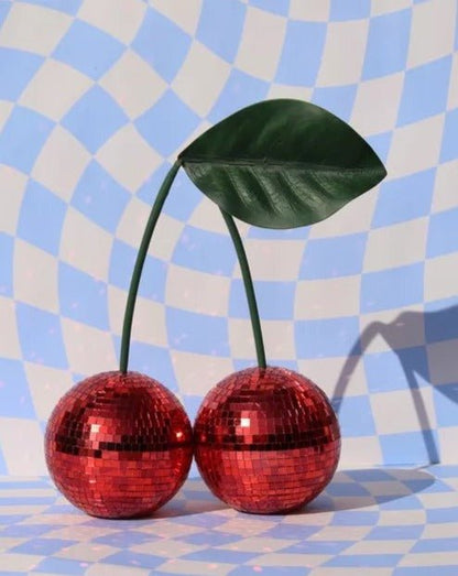 Cherry Disco Ball, Whimsical Dopamine Decor, Quirky Decorative Object by INSPECIAL HOME