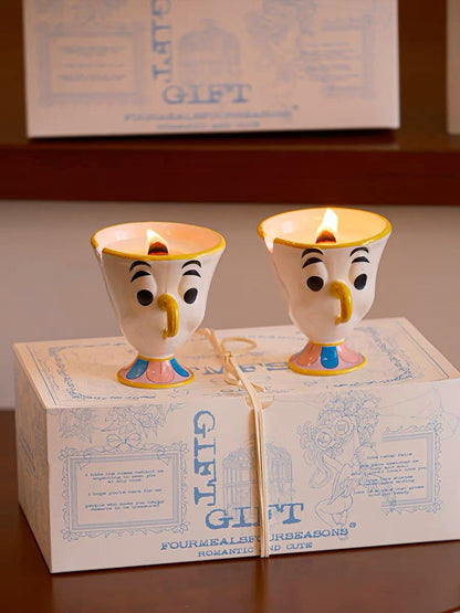 Chip Potts Scented Soy Wax Candles Set of 2 Pcs - Cute Ceramic Cartoon Mug Candle by INSPECIAL HOME