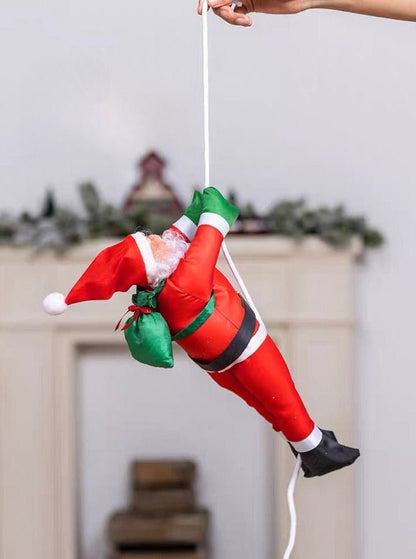 Christmas Electric Santa Decor, Santa Climbing Ropes & Ladder Toy Ornament by INSPECIAL HOME