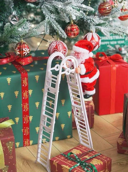 Christmas Electric Santa Decor, Santa Climbing Ropes & Ladder Toy Ornament by INSPECIAL HOME