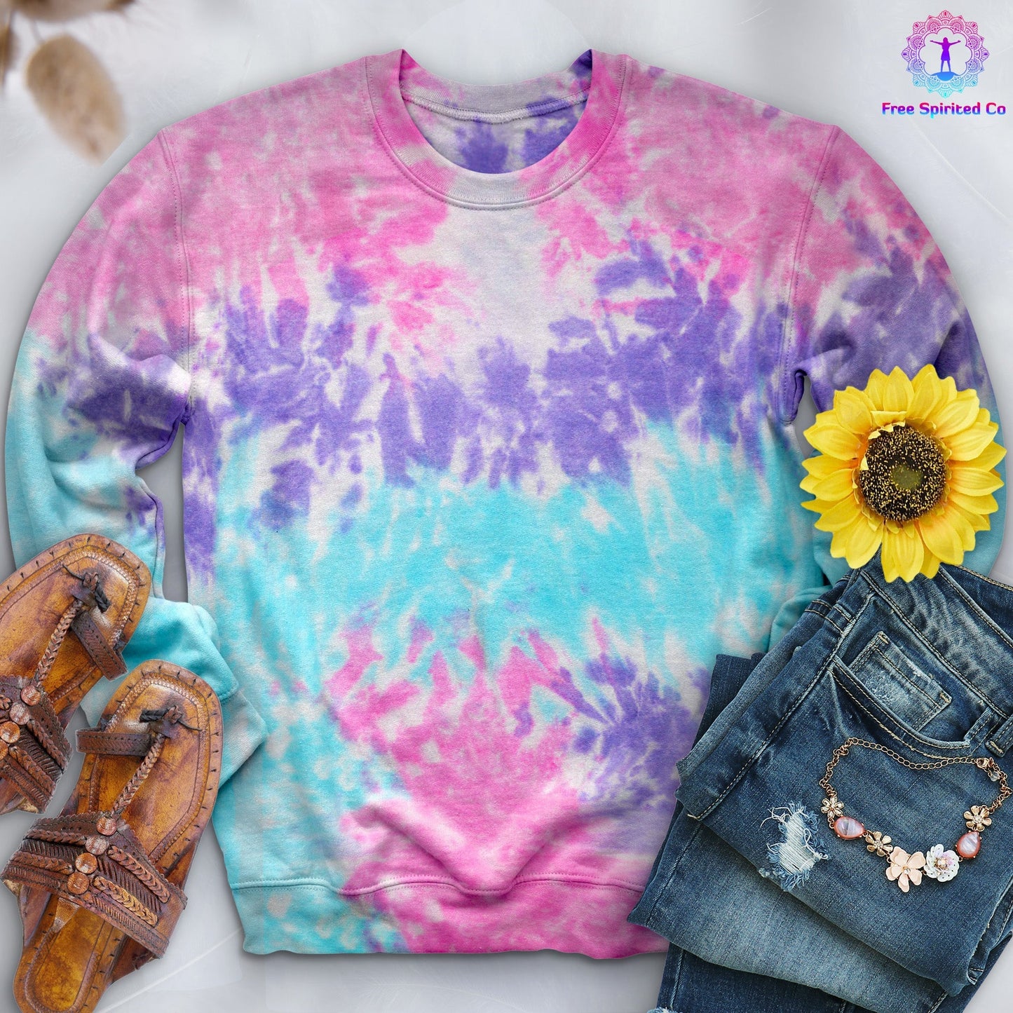 Cotton Candy Hand-Dyed Crewneck by Free Spirited