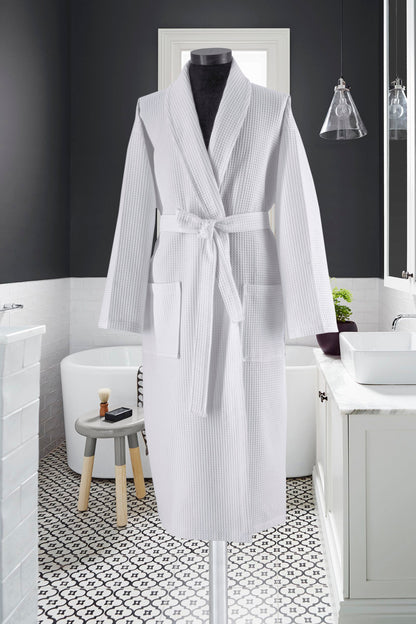 Cruze Collection Waffle Weave Turkish Cotton Unisex Bathrobe by Classic Turkish Towels